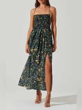 astr florianne satin maxi dress Florianne Lace Trim Satin Slipdress (Women)